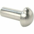 Bsc Preferred 18-8 Stainless Steel Domed Head Solid Rivets 3/32 Dia for 0.203 Maximum Material Thickness, 250PK 97387A161